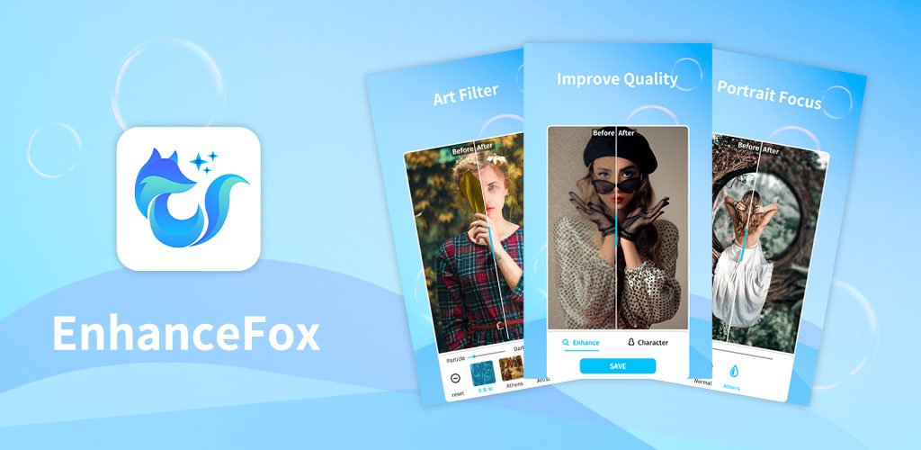 دانلود EnhanceFox - AI Photo Enhancer to Better Quality premium - برنامه افزایش کیفیت تصاویر قدیمی اندروید