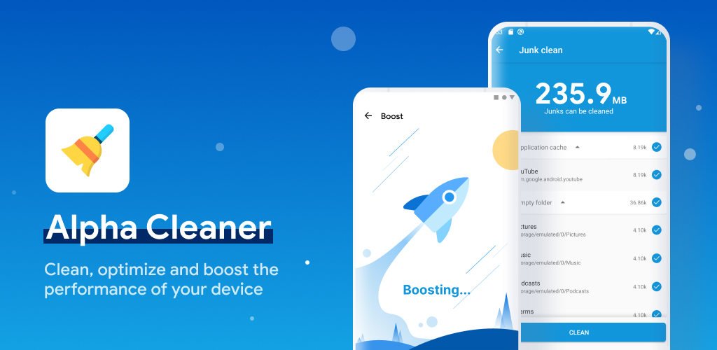 دانلود Alpha Cleaner - Booster, Phone Cleaner premium - برنامه بهینه ساز آلفا کلینر اندروید