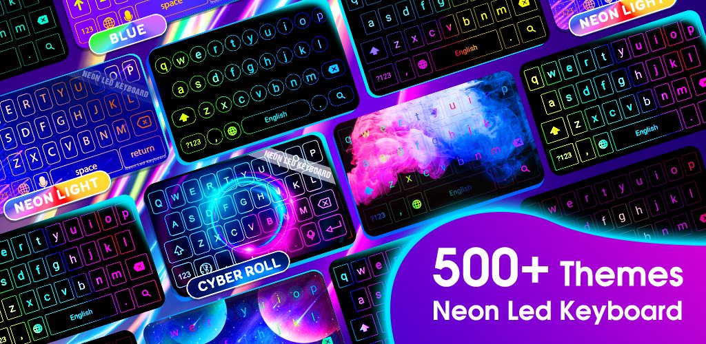 دانلود Neon LED Keyboard - RGB Lighting Colors premium - برنامه کیبورد نئونی اندروید