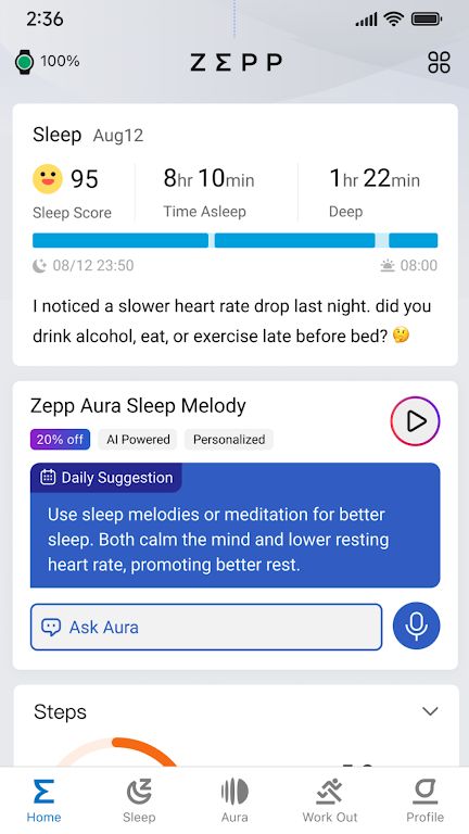 دانلود Zepp 8.4.3-play - اپلیکیشن اتصال ساعت هوشمند به گوشی اندروید